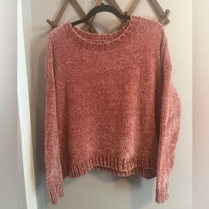 Aerie over sized chenille rose coloured sweater